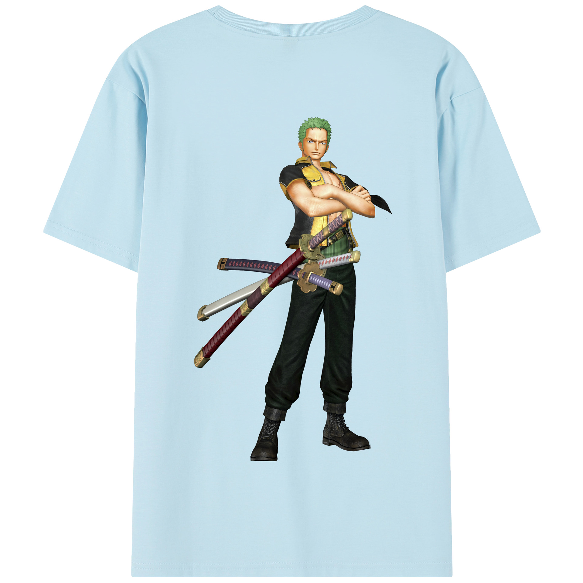 ワンピース ロロノア・ゾロ ONE PIECE Roronoa Zoro 綿100％半袖Tシャツ（背面プリント）